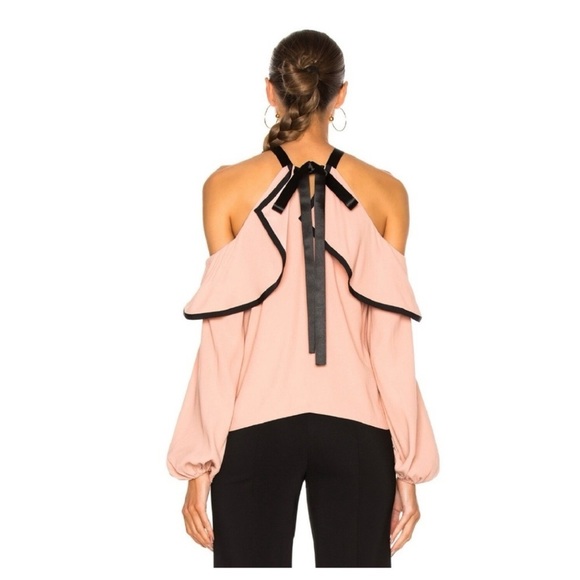 Alexis Malia pink ruffle cold shoulder top - Picture 3 of 13